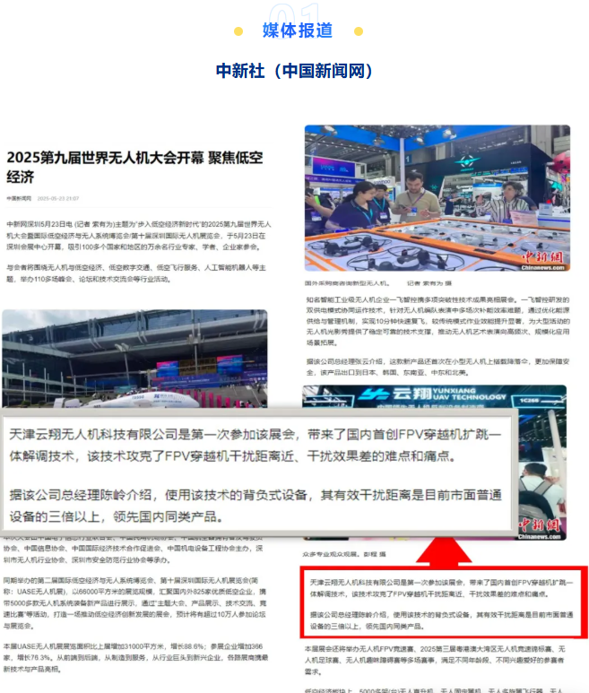 天津云翔无人机科技有限公司圆满完成第九届世界无人机大会之旅，扩跳一体干扰穿越机设备引发媒体关注-图片1
